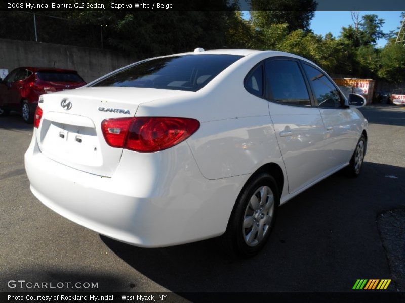 Captiva White / Beige 2008 Hyundai Elantra GLS Sedan