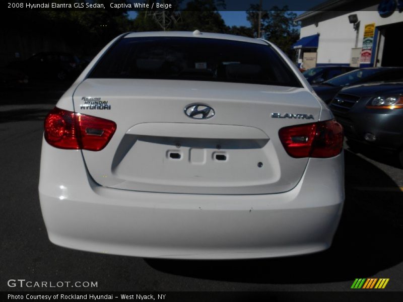 Captiva White / Beige 2008 Hyundai Elantra GLS Sedan
