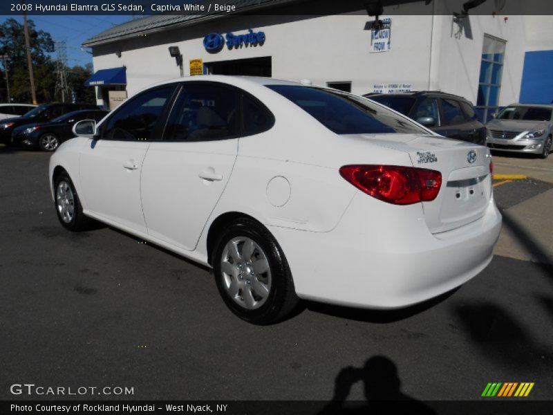 Captiva White / Beige 2008 Hyundai Elantra GLS Sedan