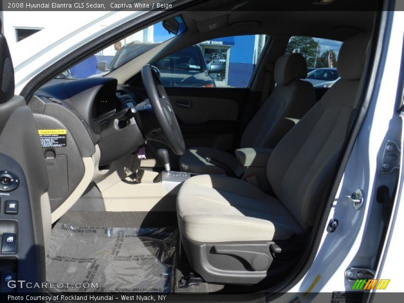 Captiva White / Beige 2008 Hyundai Elantra GLS Sedan