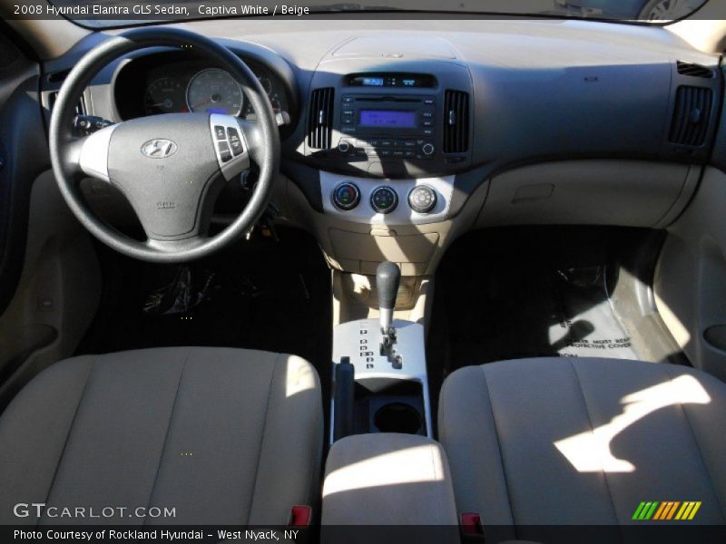 Captiva White / Beige 2008 Hyundai Elantra GLS Sedan