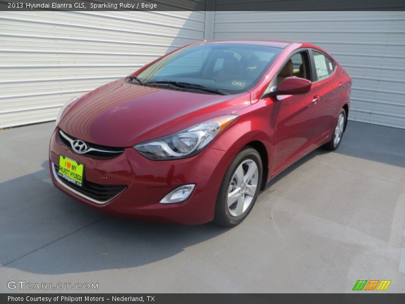 Sparkling Ruby / Beige 2013 Hyundai Elantra GLS