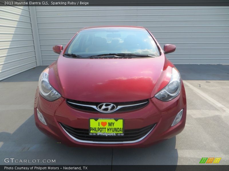 Sparkling Ruby / Beige 2013 Hyundai Elantra GLS