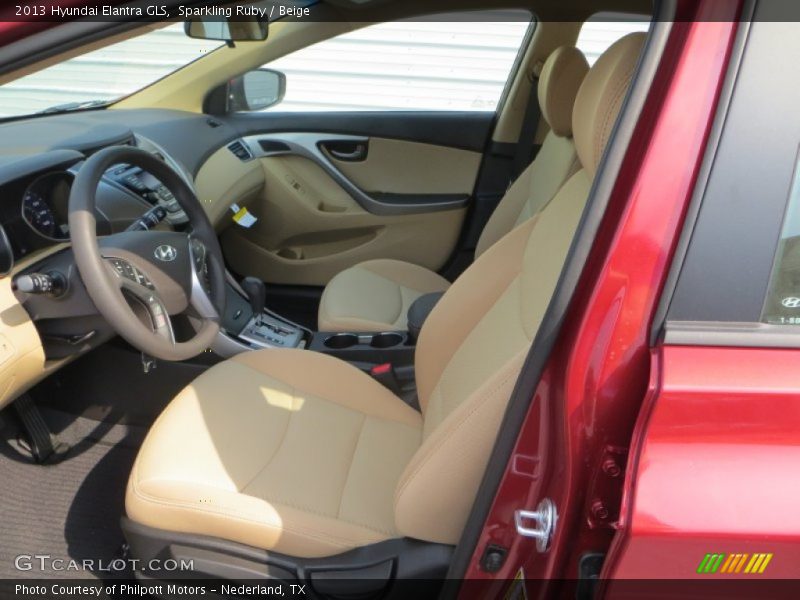 Sparkling Ruby / Beige 2013 Hyundai Elantra GLS