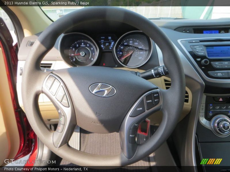 Sparkling Ruby / Beige 2013 Hyundai Elantra GLS