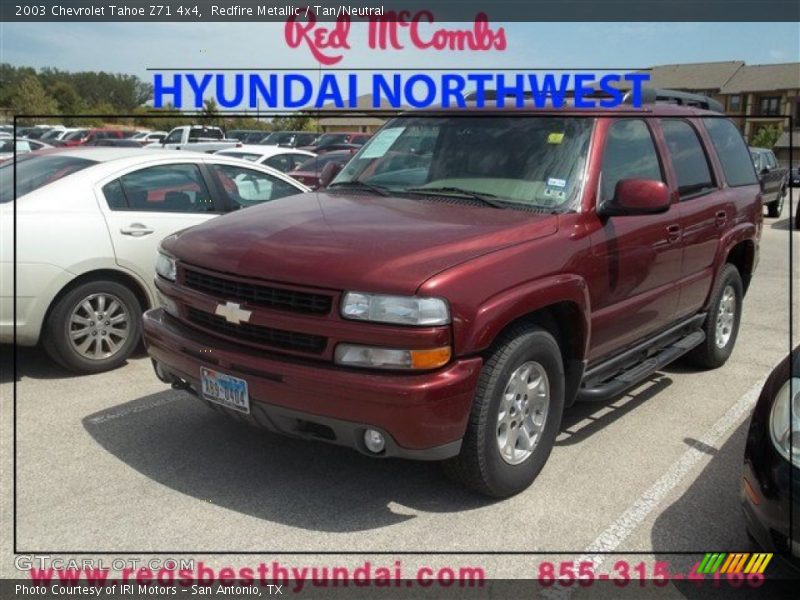 Redfire Metallic / Tan/Neutral 2003 Chevrolet Tahoe Z71 4x4