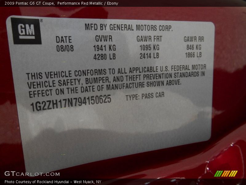 Performance Red Metallic / Ebony 2009 Pontiac G6 GT Coupe
