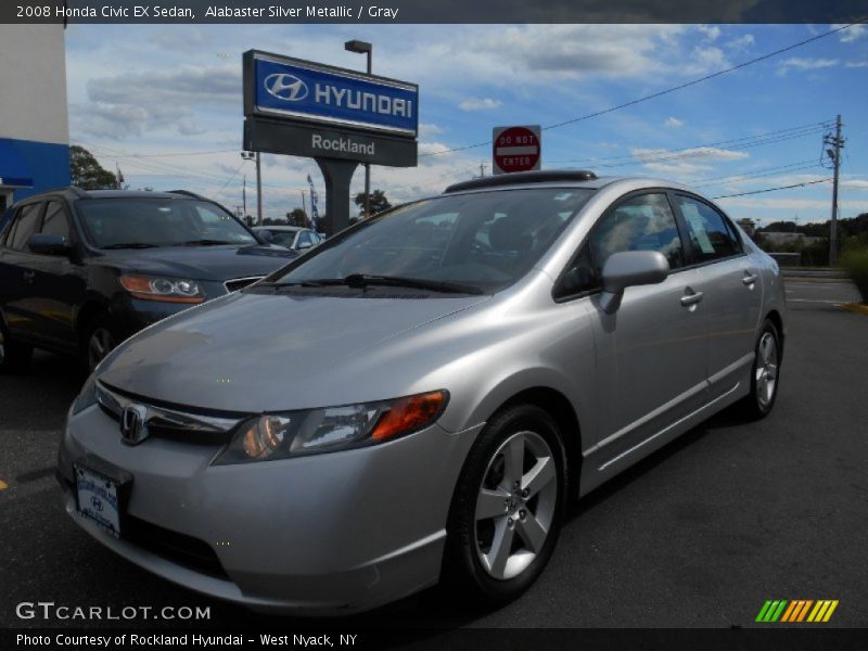 Alabaster Silver Metallic / Gray 2008 Honda Civic EX Sedan