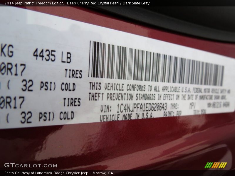 Deep Cherry Red Crystal Pearl / Dark Slate Gray 2014 Jeep Patriot Freedom Edition