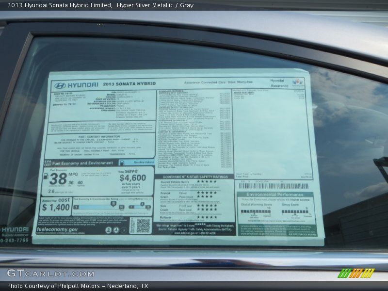 Hyper Silver Metallic / Gray 2013 Hyundai Sonata Hybrid Limited