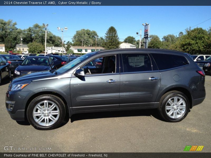 Cyber Grey Metallic / Ebony 2014 Chevrolet Traverse LT AWD