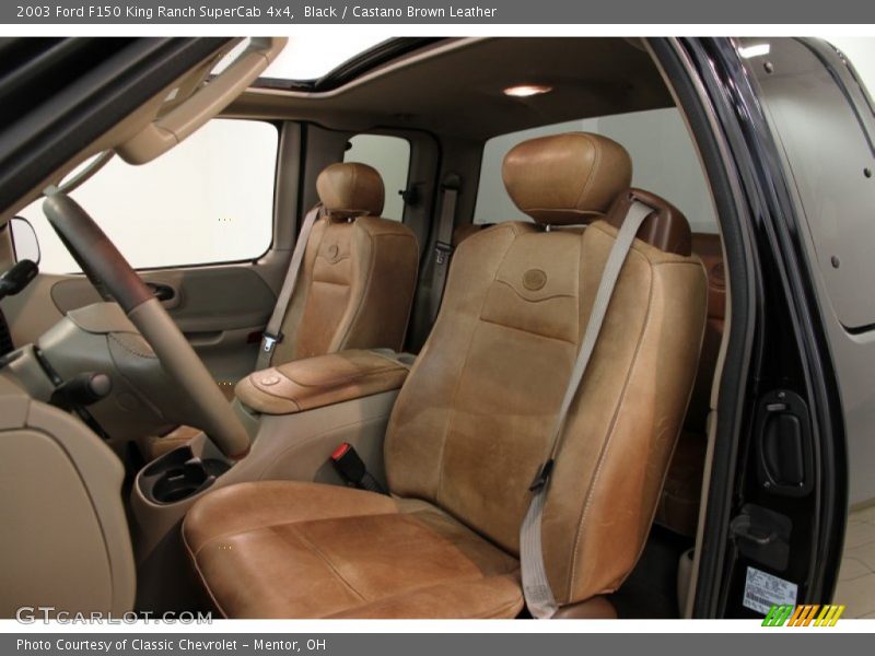 Black / Castano Brown Leather 2003 Ford F150 King Ranch SuperCab 4x4