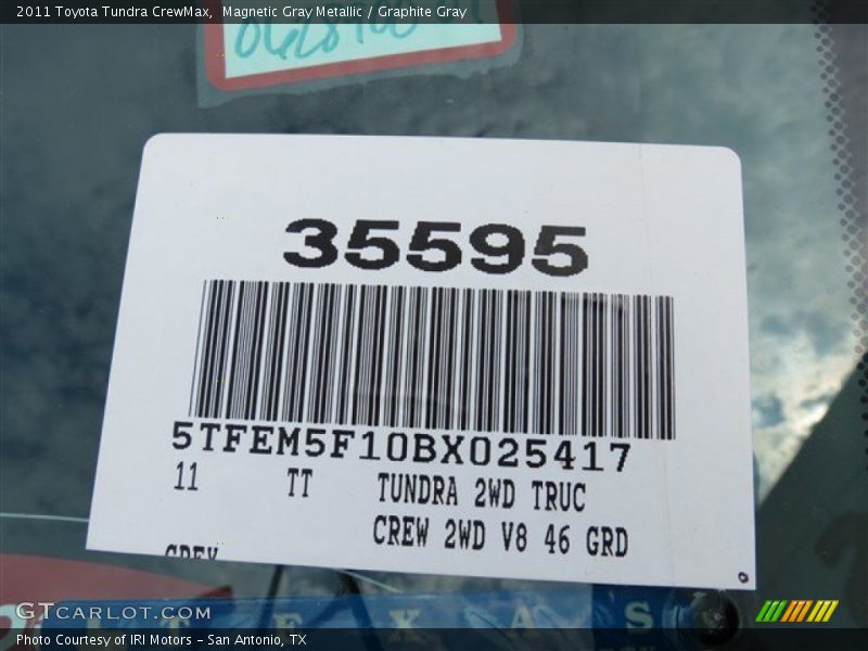 Magnetic Gray Metallic / Graphite Gray 2011 Toyota Tundra CrewMax