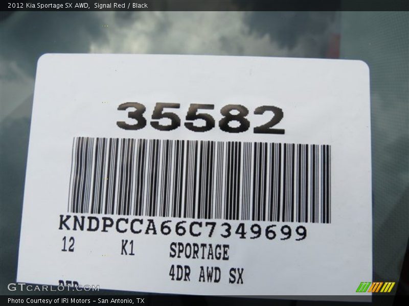 Signal Red / Black 2012 Kia Sportage SX AWD