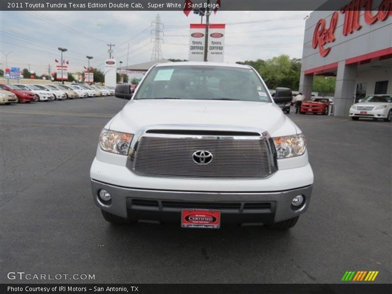 Super White / Sand Beige 2011 Toyota Tundra Texas Edition Double Cab