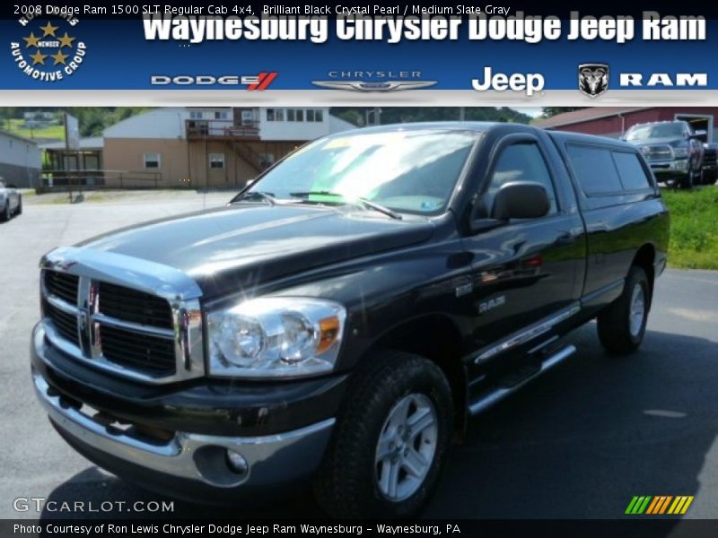 Brilliant Black Crystal Pearl / Medium Slate Gray 2008 Dodge Ram 1500 SLT Regular Cab 4x4