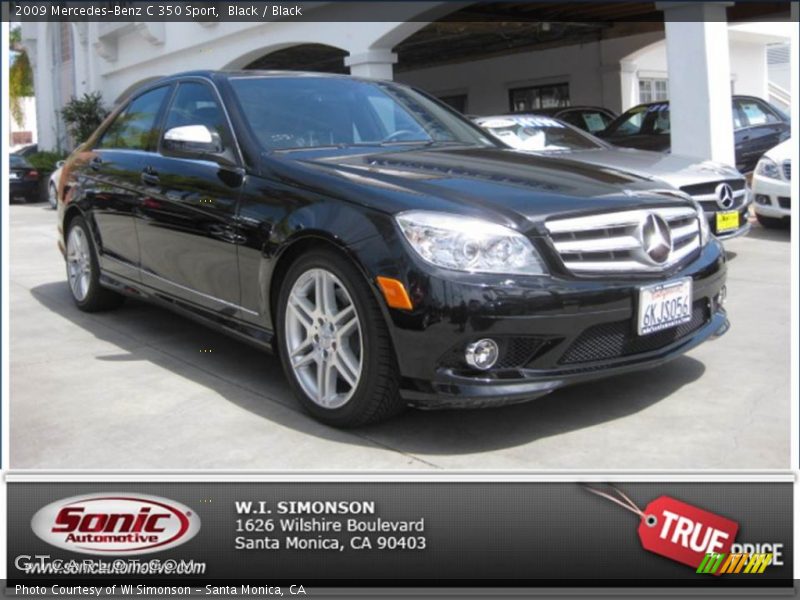 Black / Black 2009 Mercedes-Benz C 350 Sport