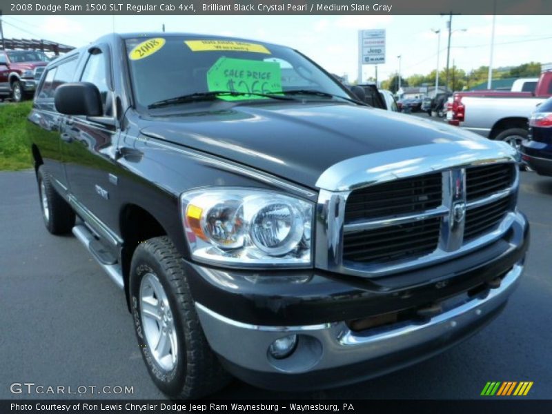 Brilliant Black Crystal Pearl / Medium Slate Gray 2008 Dodge Ram 1500 SLT Regular Cab 4x4