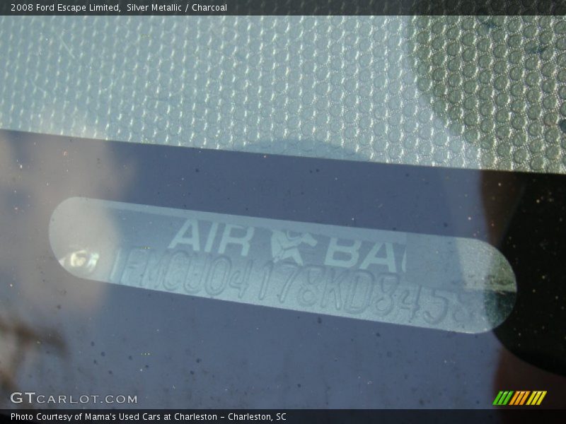 Silver Metallic / Charcoal 2008 Ford Escape Limited