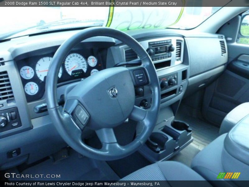 Brilliant Black Crystal Pearl / Medium Slate Gray 2008 Dodge Ram 1500 SLT Regular Cab 4x4