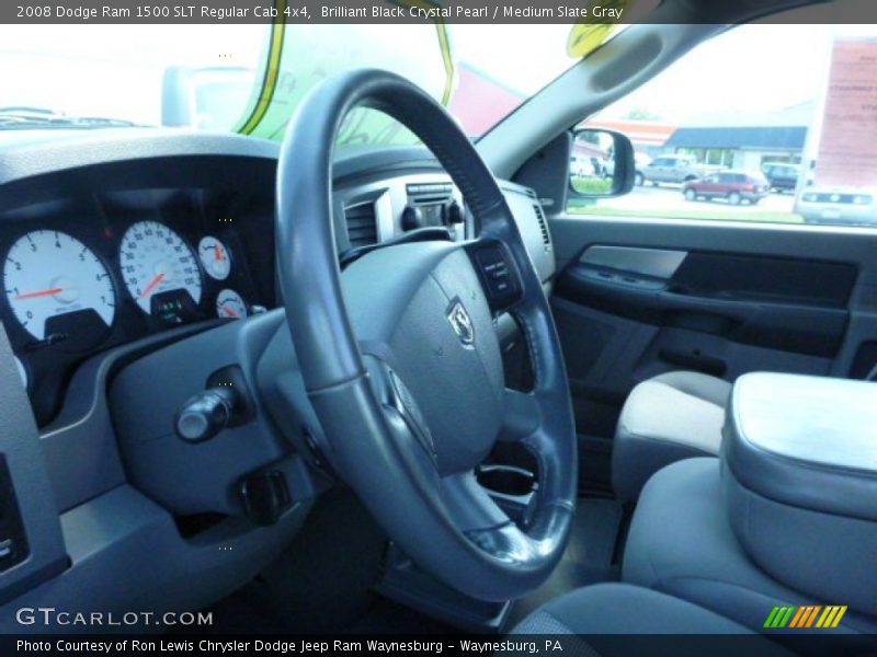 Brilliant Black Crystal Pearl / Medium Slate Gray 2008 Dodge Ram 1500 SLT Regular Cab 4x4