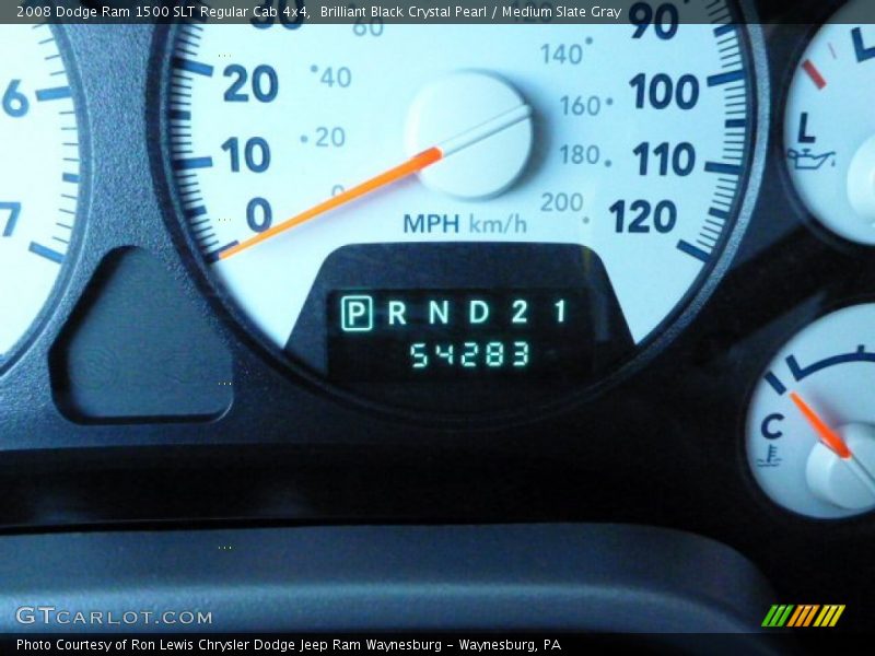 Brilliant Black Crystal Pearl / Medium Slate Gray 2008 Dodge Ram 1500 SLT Regular Cab 4x4