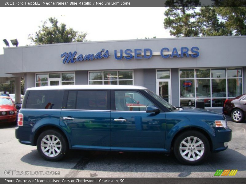 Mediterranean Blue Metallic / Medium Light Stone 2011 Ford Flex SEL
