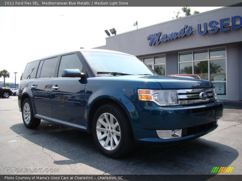 Mediterranean Blue Metallic / Medium Light Stone 2011 Ford Flex SEL