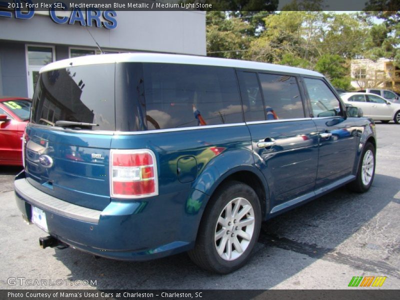 Mediterranean Blue Metallic / Medium Light Stone 2011 Ford Flex SEL