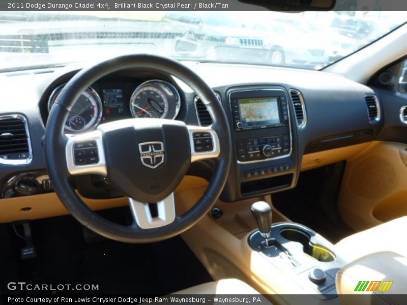 Brilliant Black Crystal Pearl / Black/Tan 2011 Dodge Durango Citadel 4x4