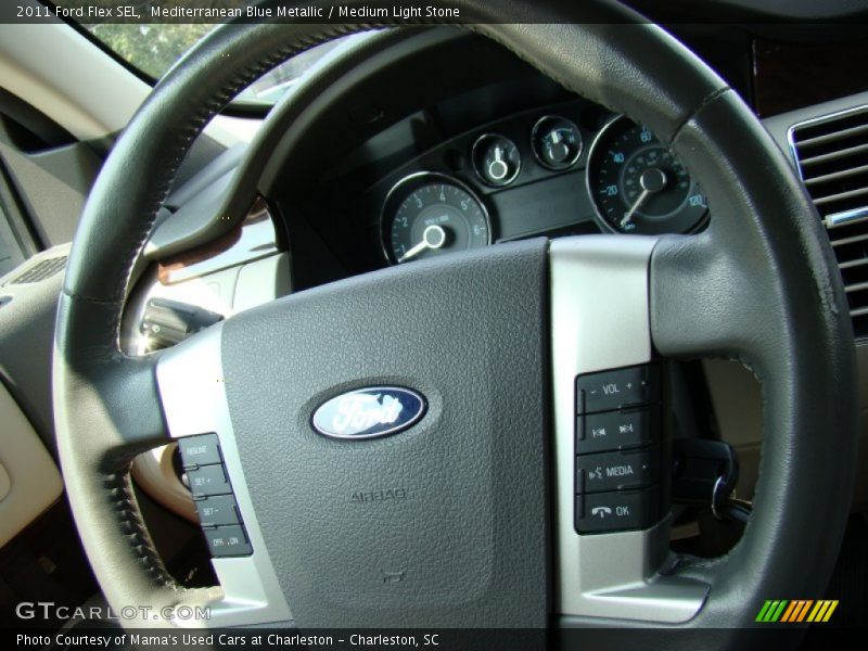 Mediterranean Blue Metallic / Medium Light Stone 2011 Ford Flex SEL