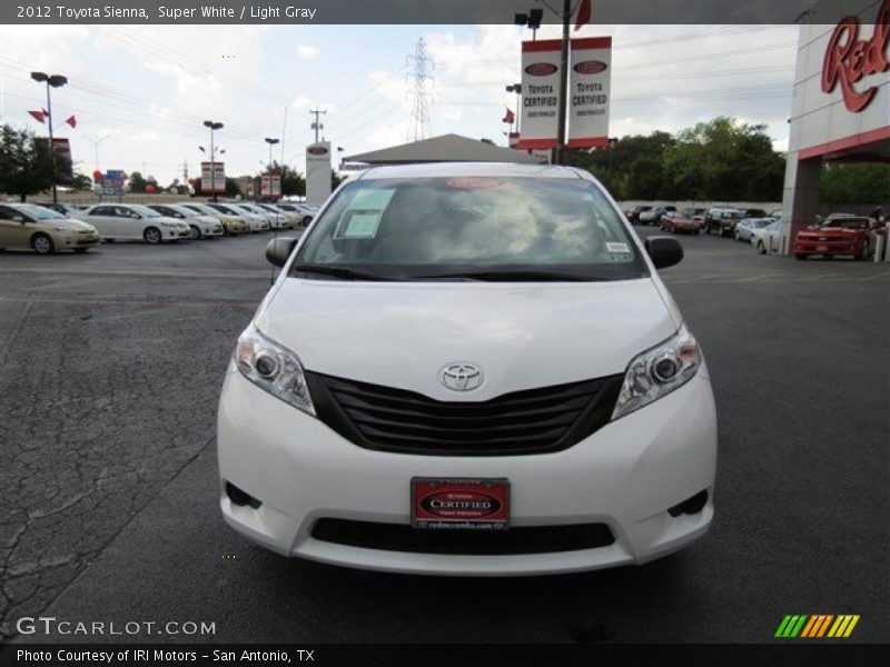 Super White / Light Gray 2012 Toyota Sienna