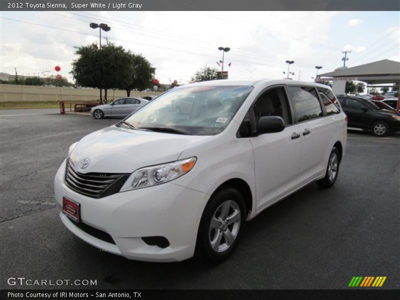 Super White / Light Gray 2012 Toyota Sienna