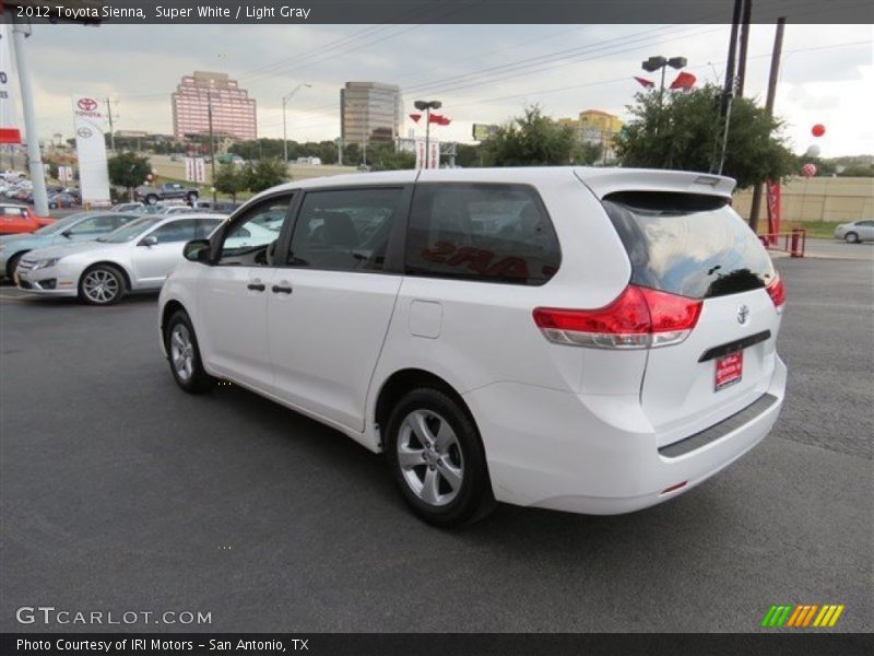 Super White / Light Gray 2012 Toyota Sienna