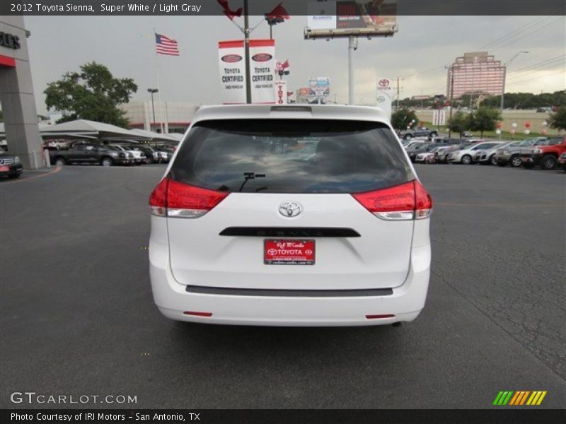 Super White / Light Gray 2012 Toyota Sienna