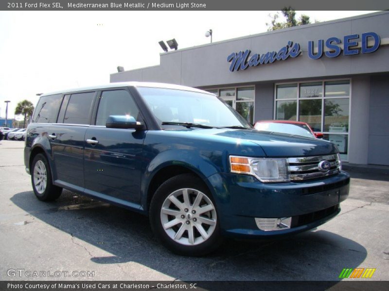 Mediterranean Blue Metallic / Medium Light Stone 2011 Ford Flex SEL