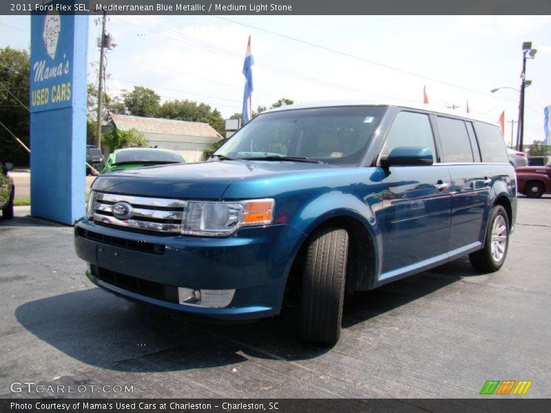 Mediterranean Blue Metallic / Medium Light Stone 2011 Ford Flex SEL