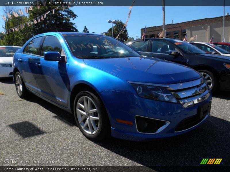Blue Flame Metallic / Charcoal Black 2011 Ford Fusion SEL