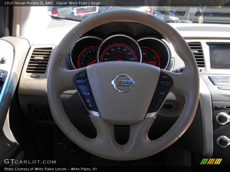 Glacier White Pearl / Beige 2010 Nissan Murano SL AWD