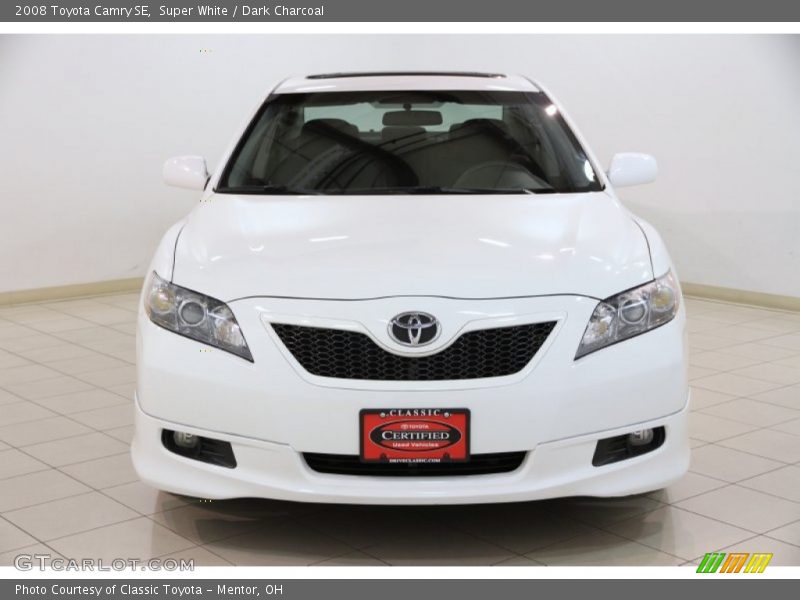 Super White / Dark Charcoal 2008 Toyota Camry SE