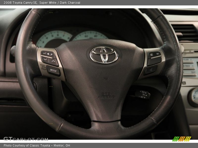 Super White / Dark Charcoal 2008 Toyota Camry SE
