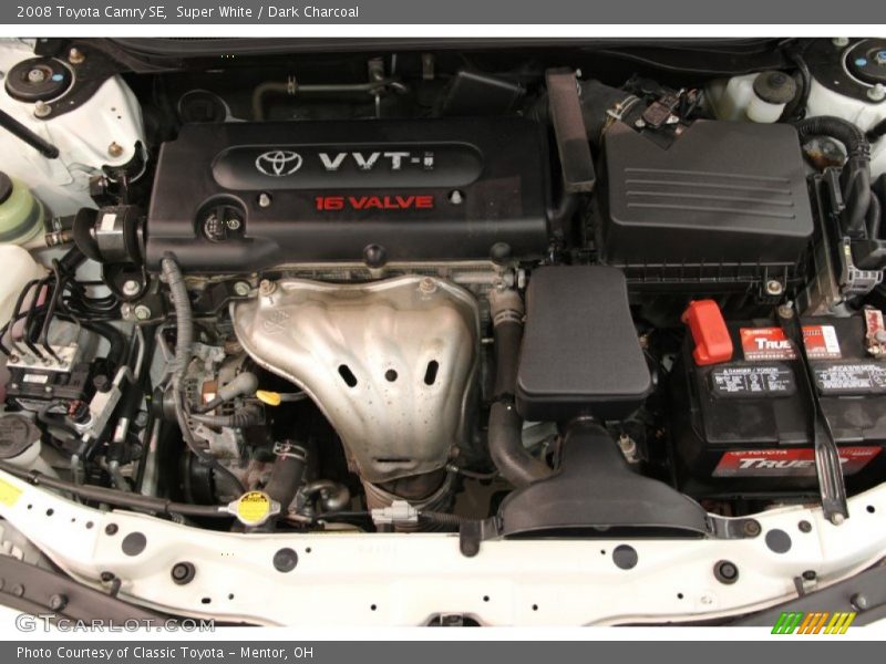 Super White / Dark Charcoal 2008 Toyota Camry SE