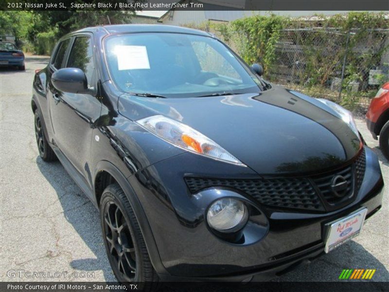 Sapphire Black / Black/Red Leather/Silver Trim 2012 Nissan Juke SL