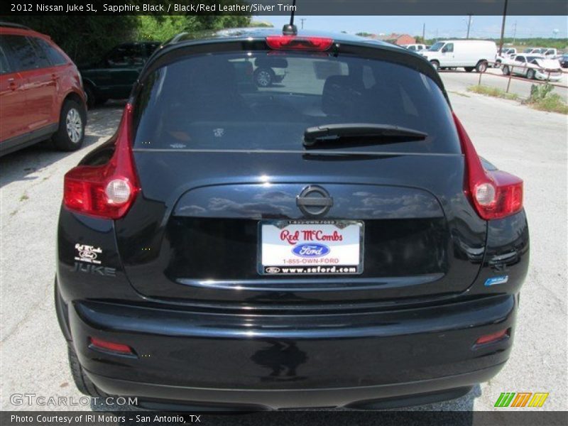 Sapphire Black / Black/Red Leather/Silver Trim 2012 Nissan Juke SL