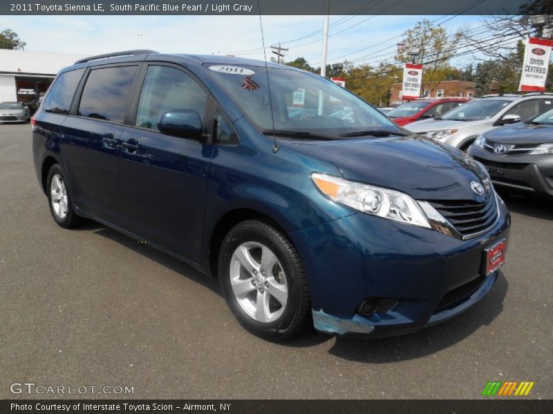 South Pacific Blue Pearl / Light Gray 2011 Toyota Sienna LE