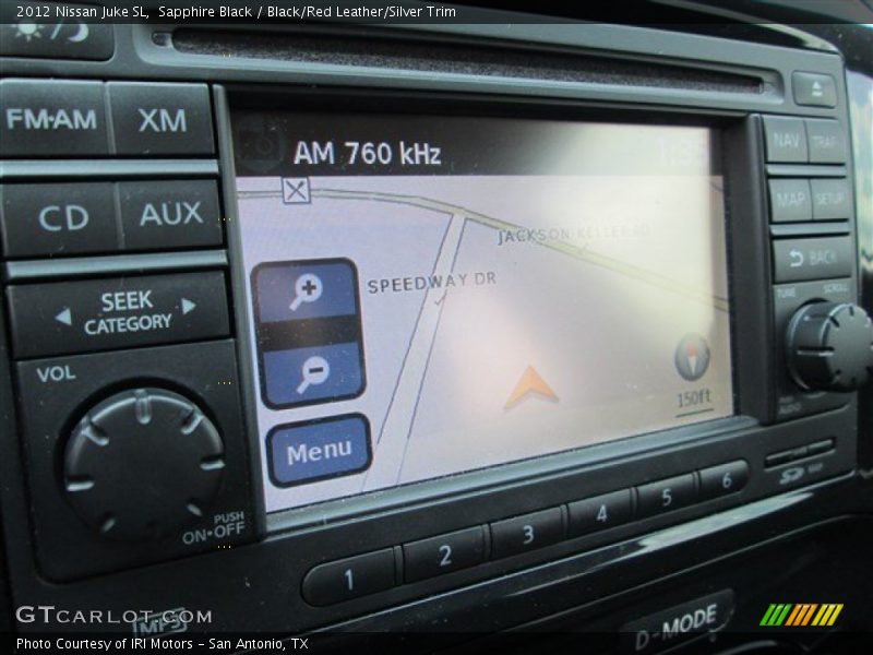 Sapphire Black / Black/Red Leather/Silver Trim 2012 Nissan Juke SL
