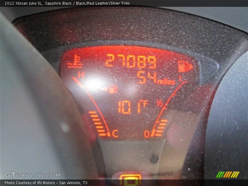 Sapphire Black / Black/Red Leather/Silver Trim 2012 Nissan Juke SL