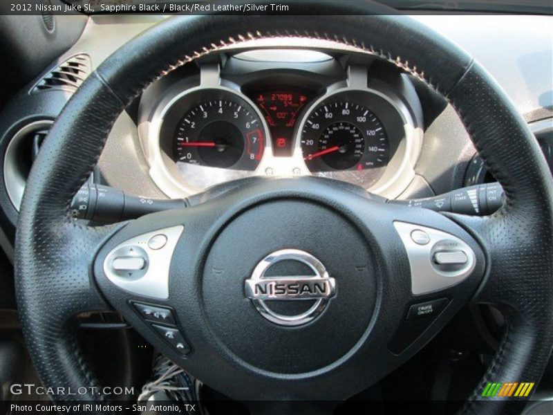 Sapphire Black / Black/Red Leather/Silver Trim 2012 Nissan Juke SL