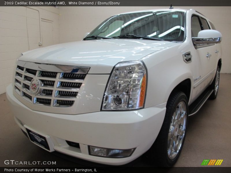 White Diamond / Ebony/Ebony 2009 Cadillac Escalade Hybrid AWD