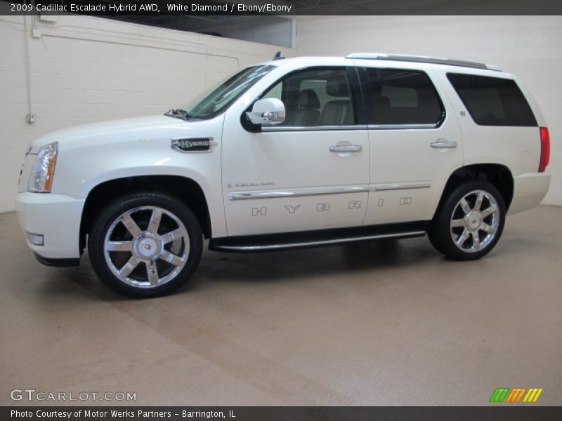 White Diamond / Ebony/Ebony 2009 Cadillac Escalade Hybrid AWD